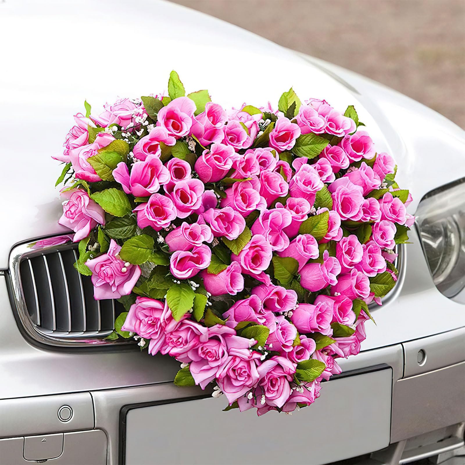 Ylapagne Floral Foam Bricks Heart-Shaped Flower Foam Floristry Wedding Car Floral Mud Decoration Plate with Suction Cup DIY Flower Arrangement for Wedding Flowers Bouquet(20x20cm)