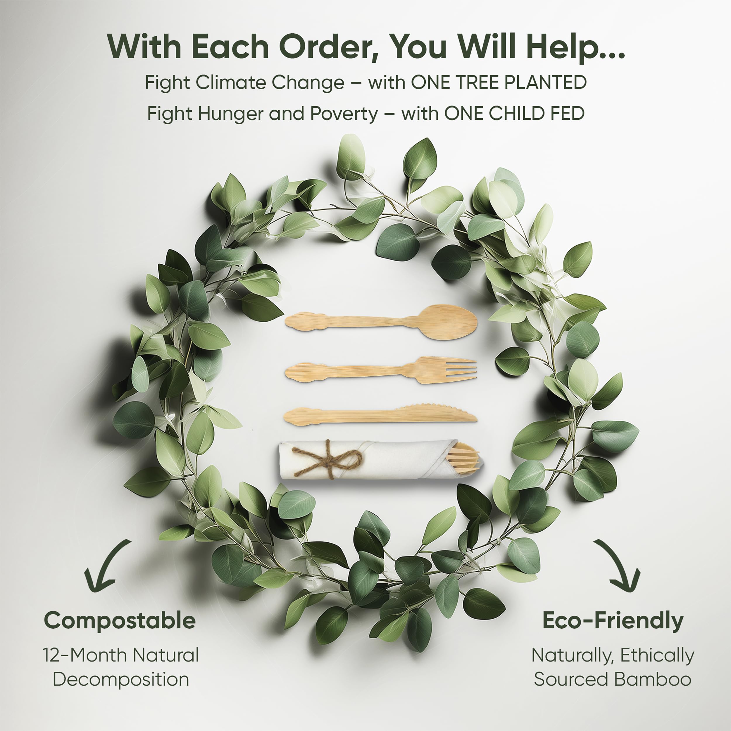 EcoPreps Bamboo Cutlery Set - Sustainable & Eco-Friendly -6