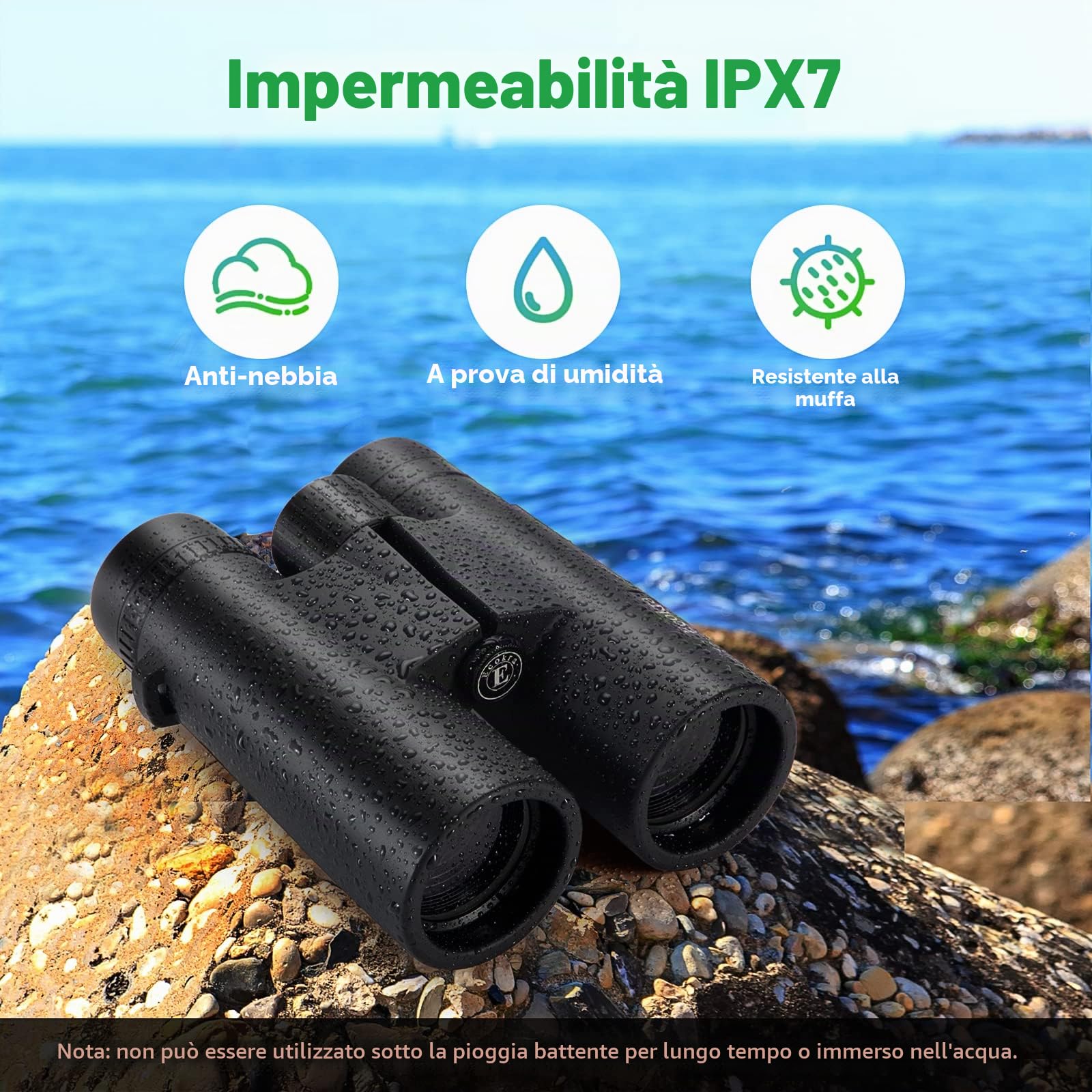 Binocolo Ecokra HD 12x42 per adulti, alta potenza, super luminoso, impermeabile, perfetto per bird watching, caccia, osservazione delle stelle