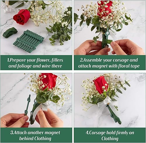 Miniatura 3 de Imanes florales con diseño de ramilletes, broches de ramillete para boda, novia, ramilletes, flores de negocios, ojal, accesorios para hacer flores