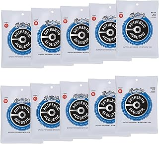 Martin MA190 Authentic Acoustic SP 80/20 Bronze Light 12-54 (10-Pack Bundle)