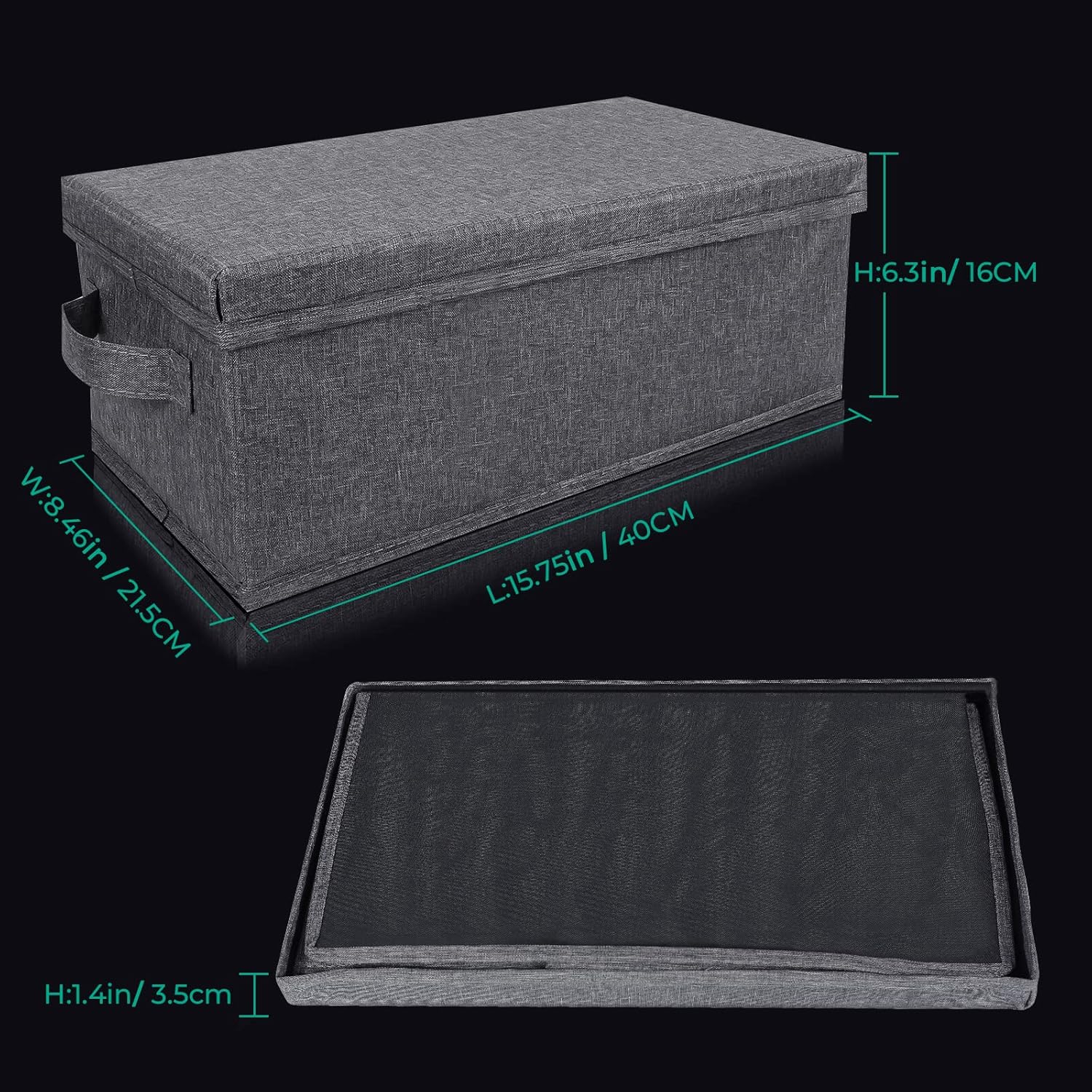DVD Storage Box Pack of 3, Practical DVD Case Holder Organizer 15.75 x 8.46 x 6.3 Inch, Disc Holders with Lid for Movie & Video Game Storage, DVD Rack to Hold up to 75 DVD Cases - Gray