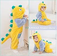 Vista 60 de TONWHAR - Mameluco con capucha, fantástico disfraz infantil de varios animales, como tigre o dinosaurio Multi