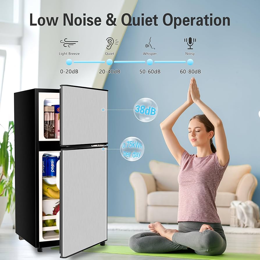 Amazon.com: Anukis Compact Refrigerator 3.2 Cu Ft 2 Door