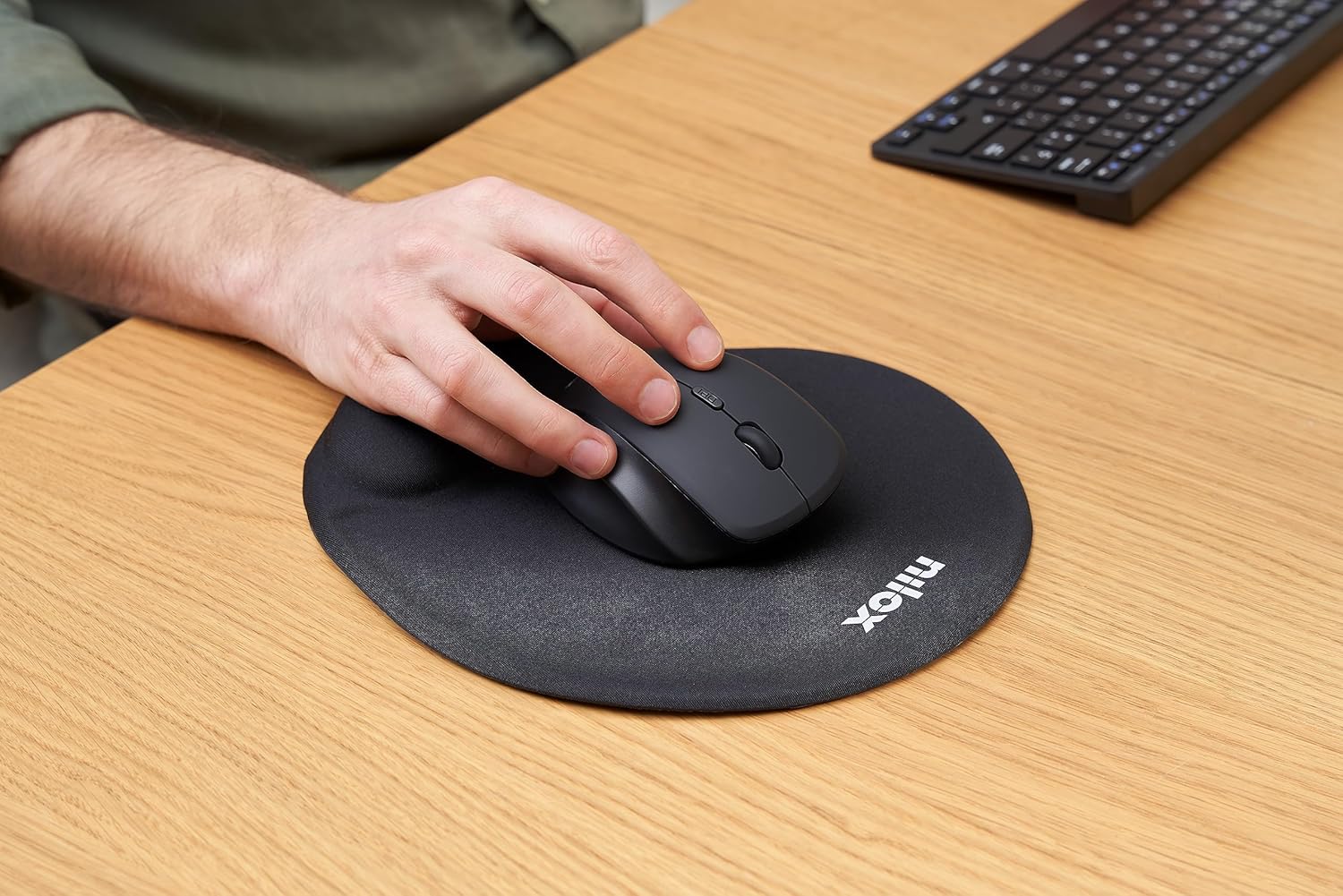 Nilox Mouse Mat NXMPE01 ERGONOMICA (25x22) Black