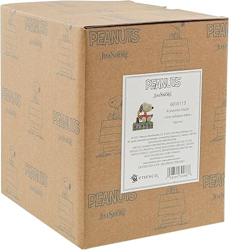Miniatura 6 de Enesco Peanuts by Jim Shore JSPEA Snoopy - Figura de sandía, 4.625 pulgadas