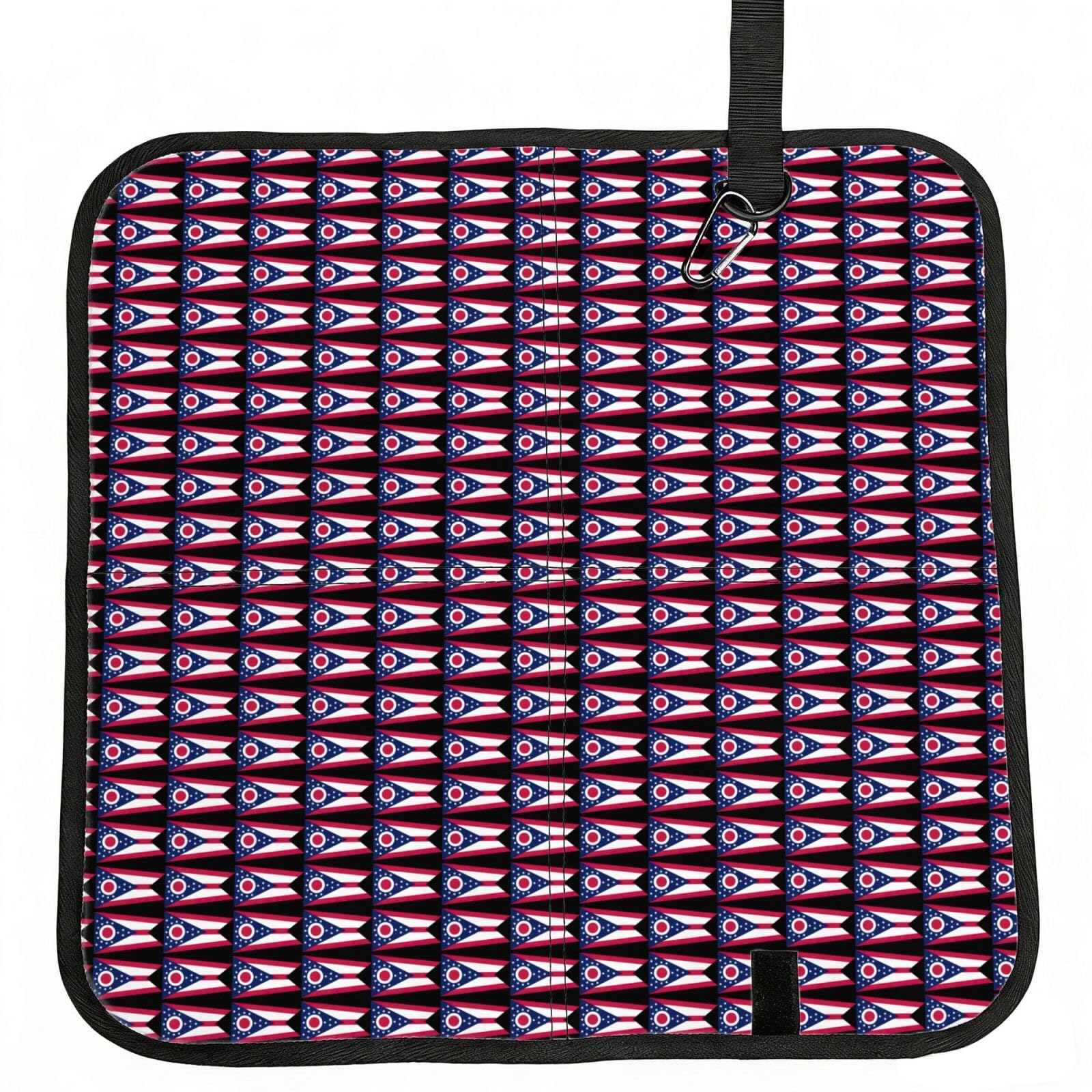 NImongt Ohio State Flag Print Portable Chair Pad Foldable Seat Cushion Outdoor Seating Office Picnic Camping