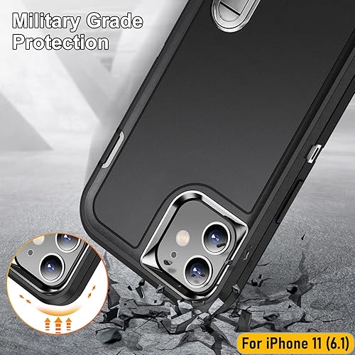 Miniatura 4 de La funda está especialmente diseñada para iPhone 11 de 6.1 pulgadas, protección de cuerpo completo, resistente a los golpes, goma de silicona 3 en