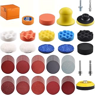 NYNM 120Pack 3 Inch Polishing Pad for Drill Sanding Attachment Variety Kit with 5/16" and 1/4" Shanks for Car Buffer Polisher Waxing Sealing Glaze, Sanding Pads Includes 80-3000 Grit