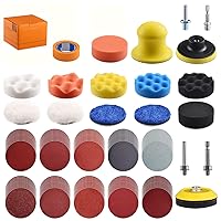 Vista 1 de Paquete de 120 almohadillas de pulido de 3 pulgadas para accesorios de lijado de taladro, kit variado con vástagos de 5/16 pulgadas y 1/4 pulgadas