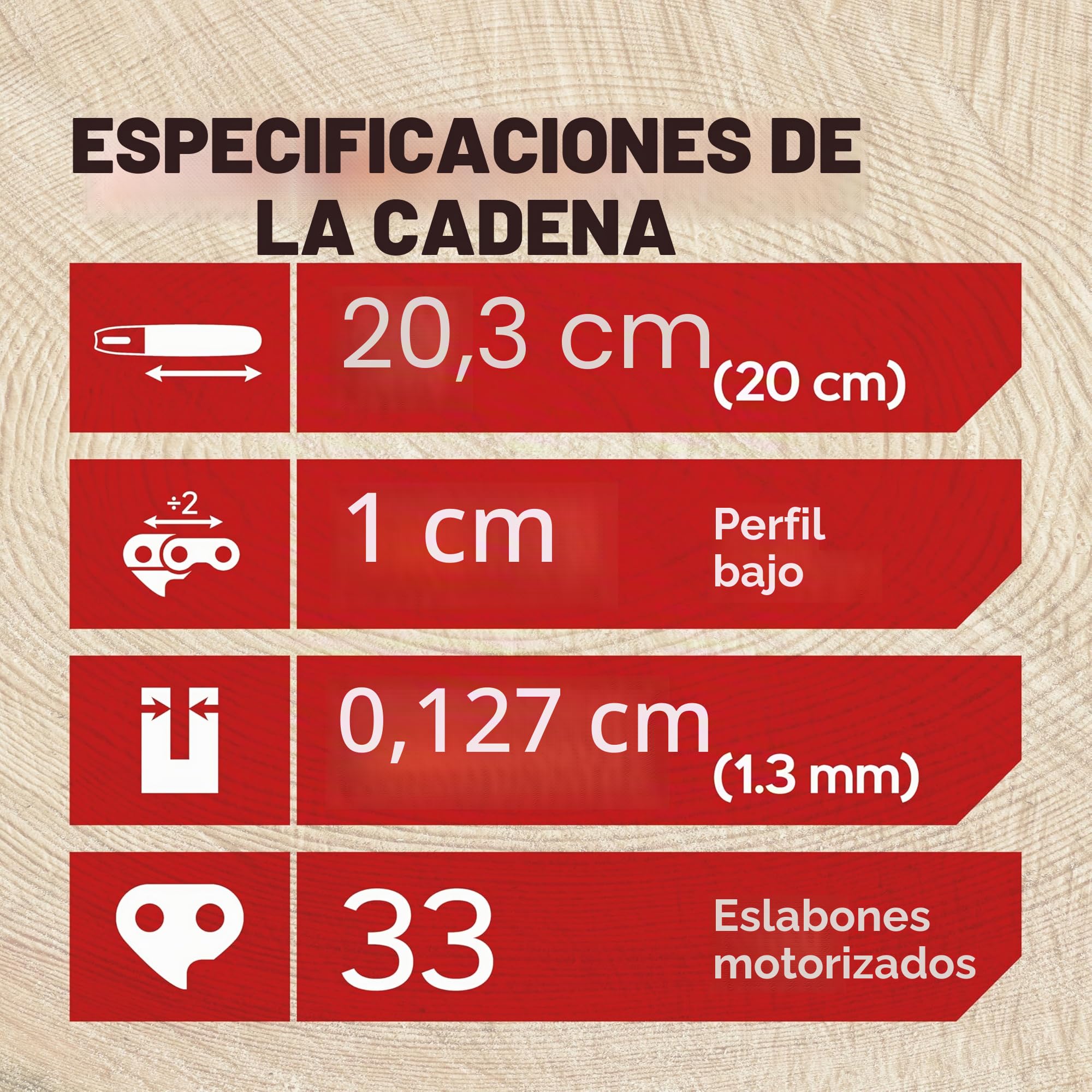 Oregon Pack de 3 Cadenas de Motosierra de Paso 3/8" LP, Calibre .050" (1,3 mm) para Espada de 8" (20 cm), 33 Eslabones Motrices – Cadena de Repuesto, Compatible Einhell, Bosch, Ryobi y más