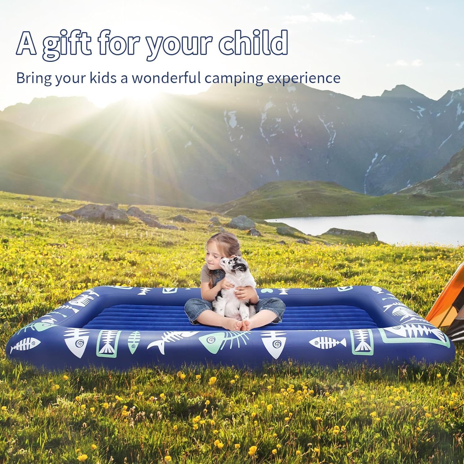 Condition photo showing Good Condition for EQURROY Toddler Inflatable Travel Bed: Portable Toddler Inflatable Travel Bed - Built-in Smooth Plush Kids Inflatable Matress is Perfect for Traveling, Camping and Home?Blue?