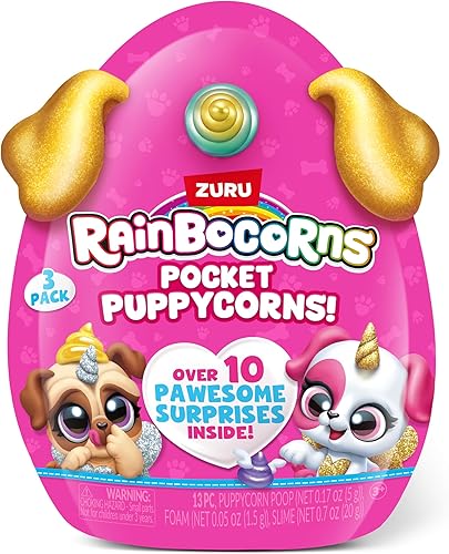 Miniatura 2 de Rainbocorns ZURU - Puppycorn de bolsillo, paquete de 3 unidades, diseño de cachorro, mini idea de regalo para niñas, juguetes para niñas, regalo de
