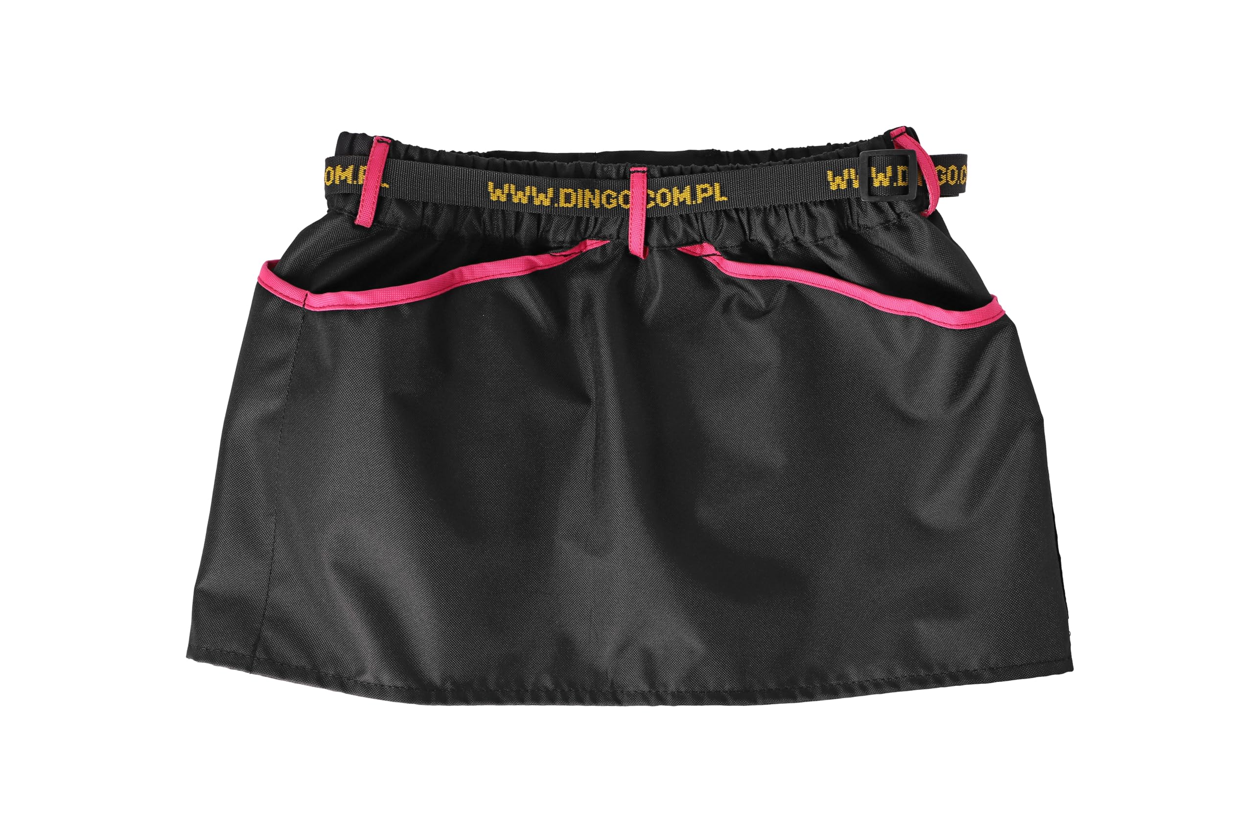 Dingo Waldemar Rutkowski Ceinture D’Éducation Canine avec Quatre Poches Pratiques, Sangle De Taille Réglable pour Un Ajustement Parfait, Imperméable, Noire avec Bordure Rose – Taille XL (16482)
