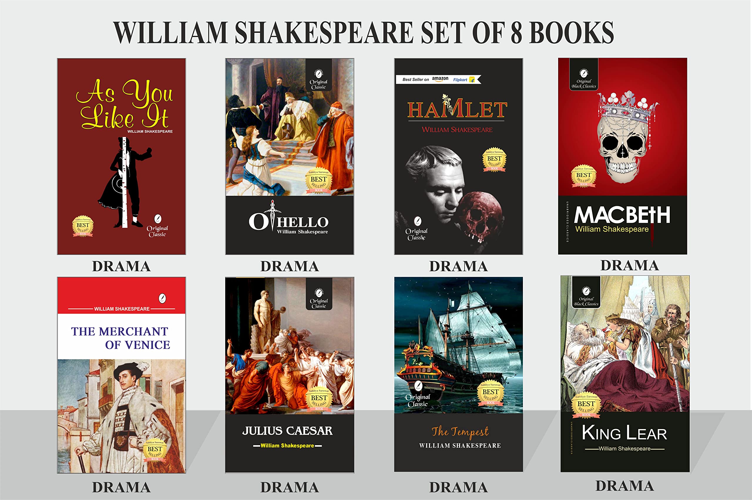 Buy William Shakespeare set of 8 Books Original Black Classics
