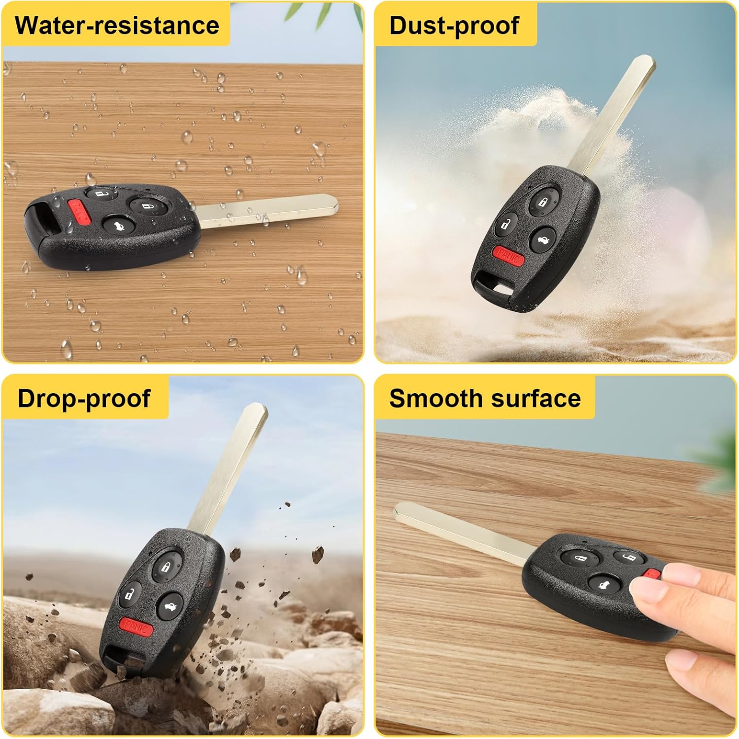 Key Fob Replacement Fit for Honda Accord Pilot Accord Sedan 2008 2009 2010 2011 2012 2013 2014 2015, Replace KR55WK49308