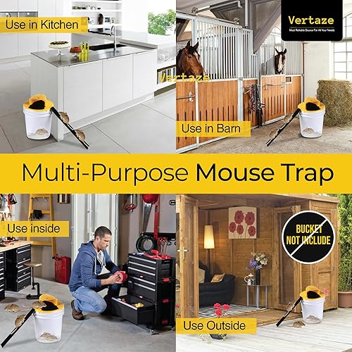 Miniatura 4 de Bucket Lid Mouse Trap, Mouse Trap Bucket - Mouse Traps Indoor for Home - Auto Reset, Multi Catch, Reusable 5 Gallon Bucket Lid Rat Traps Indoor