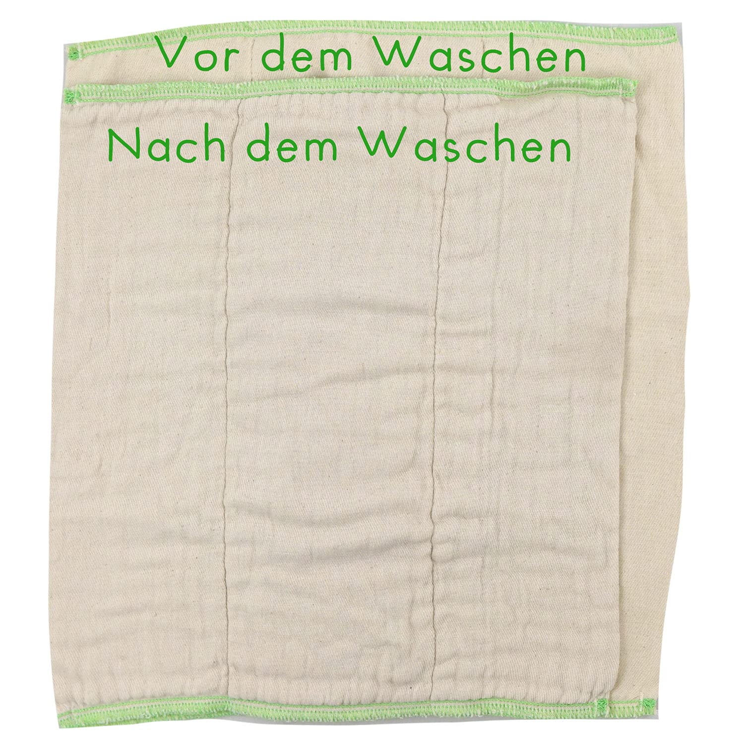 avo + cado Lot de 10 couvre-couches en coton bio prépliés Taille 2 – Convient pour les couches en tissu – 100 % coton certifié Öko-Tex non blanchi