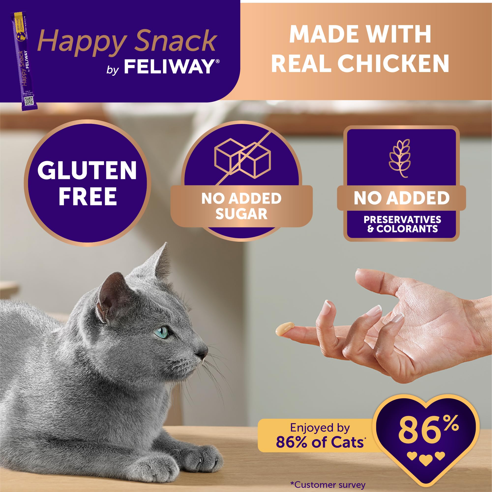 FELIWAY MultiCat 3 x 30 Day Cat Calming Refills for Pheromone Diffuser & Happy Snack Delicious Calming cat Treats (12-ct Chicken Flavor) - image 6