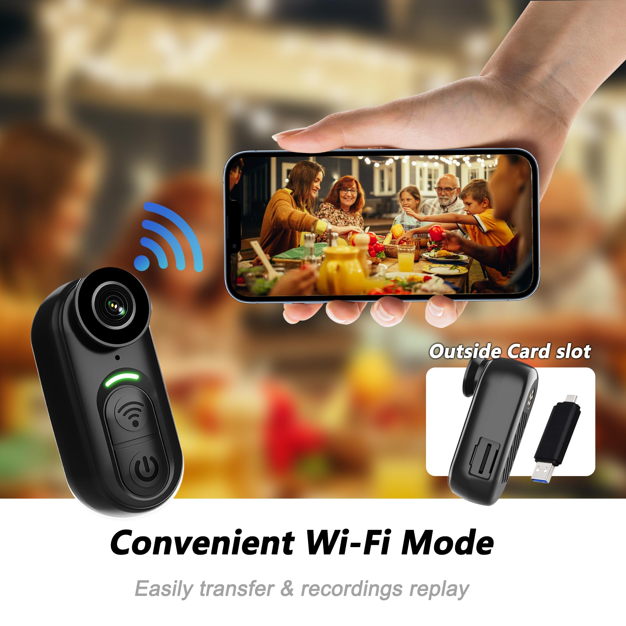 Mini caméra 4K avec caméra d'action portable de taille de pouce