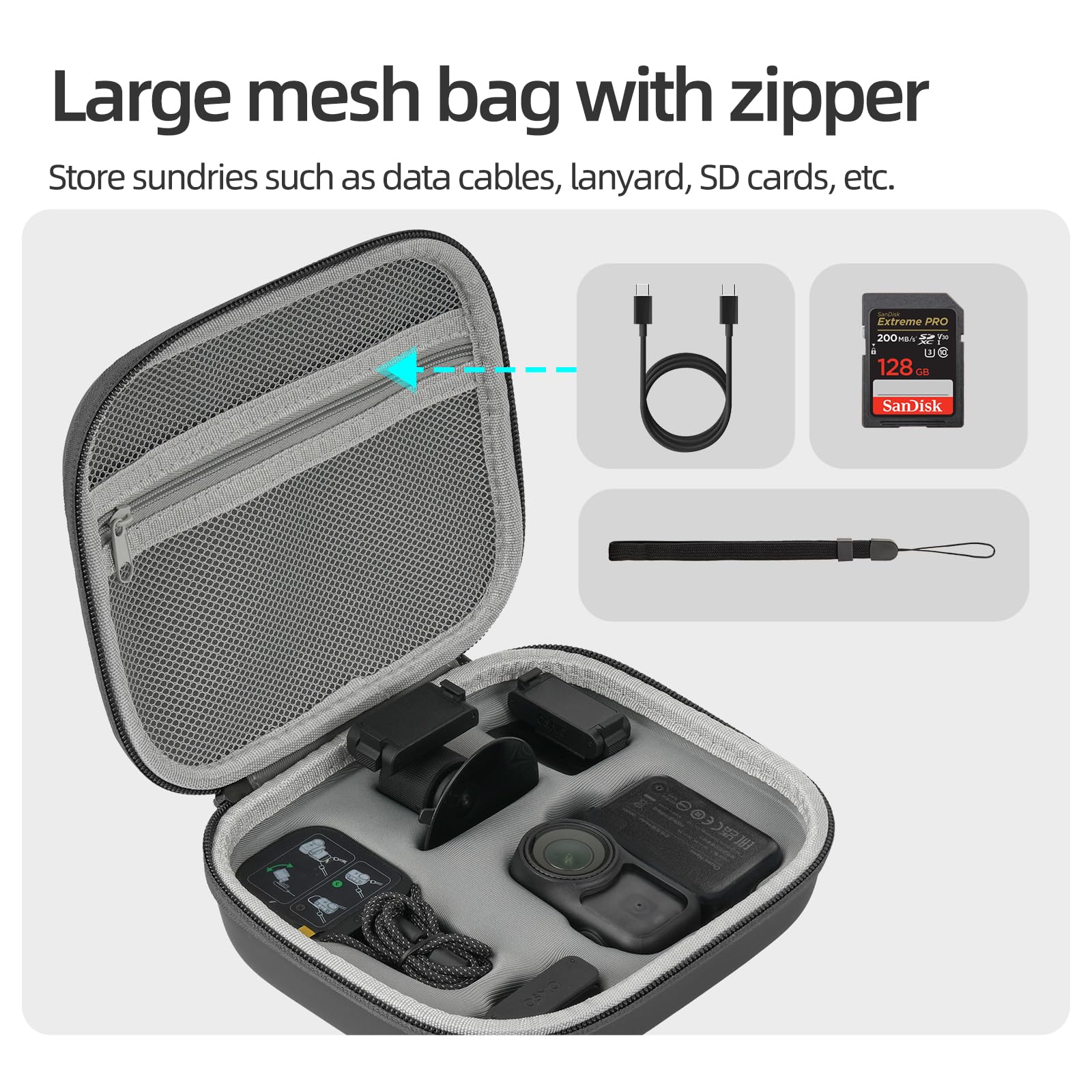 Custodia da trasporto Borsa per DJI Osmo Nano, Custodia protettiva PU Case Bag Borsa da viaggio Accessori per DJI Osmo Nano Combo (Black)