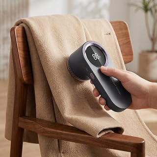 Fabric Shaver, Lint Remover with Digital Display Type-C Rechargeable Lint Shaver with LCD Display & 6-Blade, Sweater Shavers to Remove Pilling,Safe for All Fabrics
