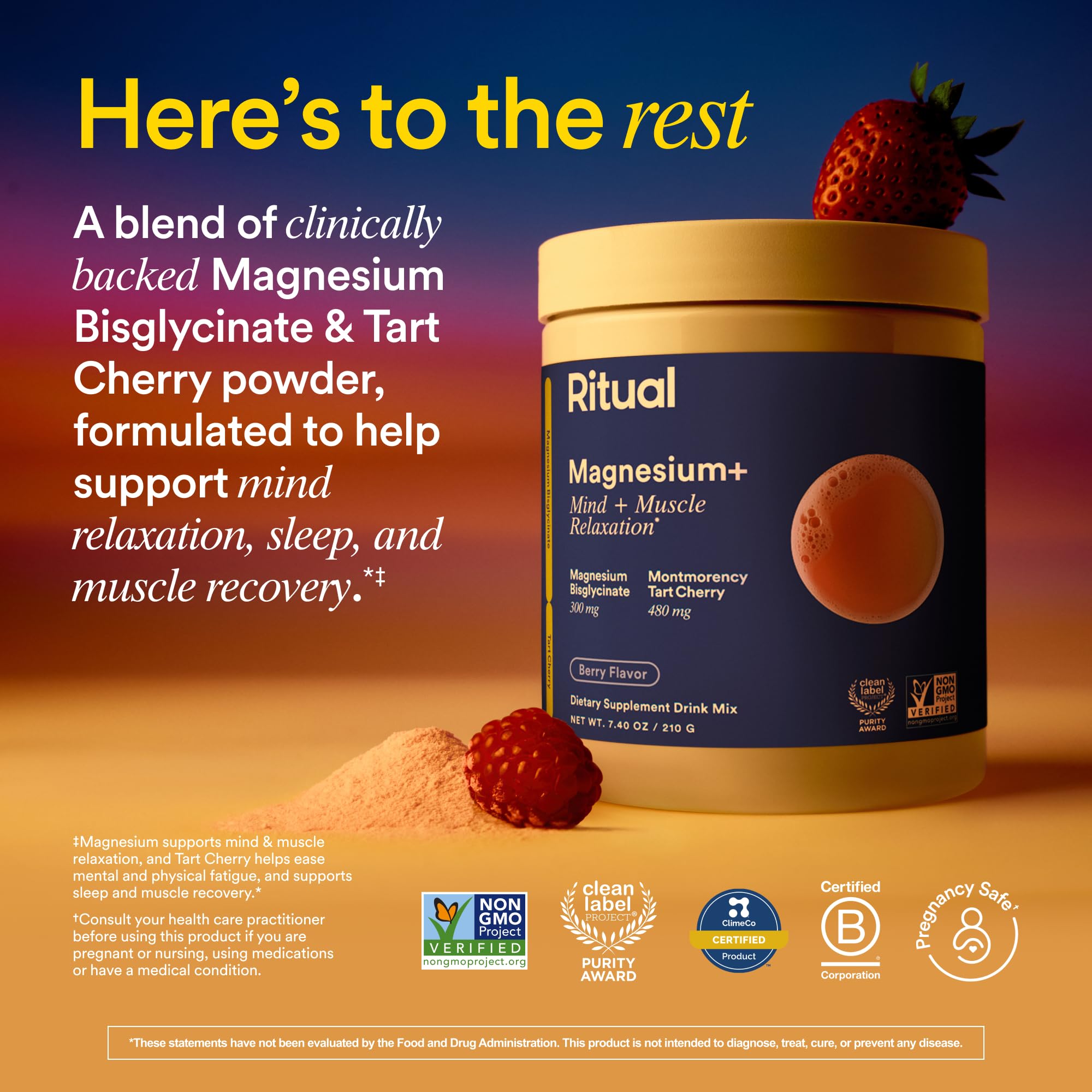 Ritual Magnesium+ Glycinate Tart Cherry Drink Mix Supplement - 30 Servings — Amazon image 2