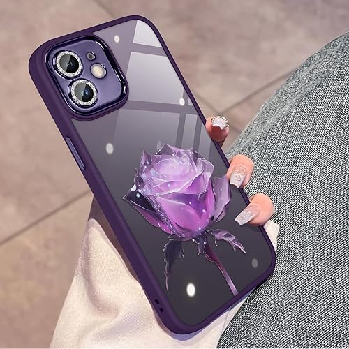 Marphe Fairy Rose - Funda para iPhone 11 para mujeres y niñas, protector de lente de cámara con purpurina integrado, transparente, a prueba de
