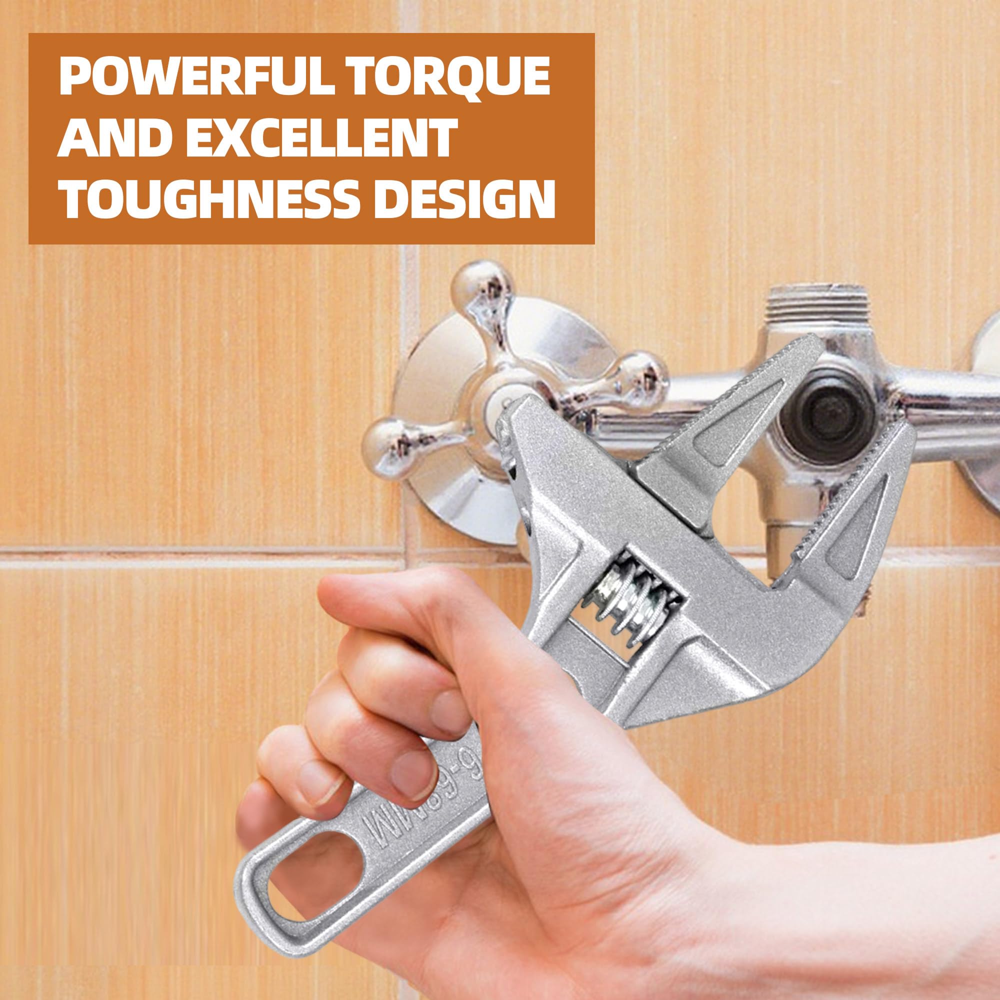 Bansusu 1Pc Adjustable Wrench 6-68mm Opening Adjustable Spanner Wide Jaw Adjustable Spanner Plumbers Wrench - Image 4