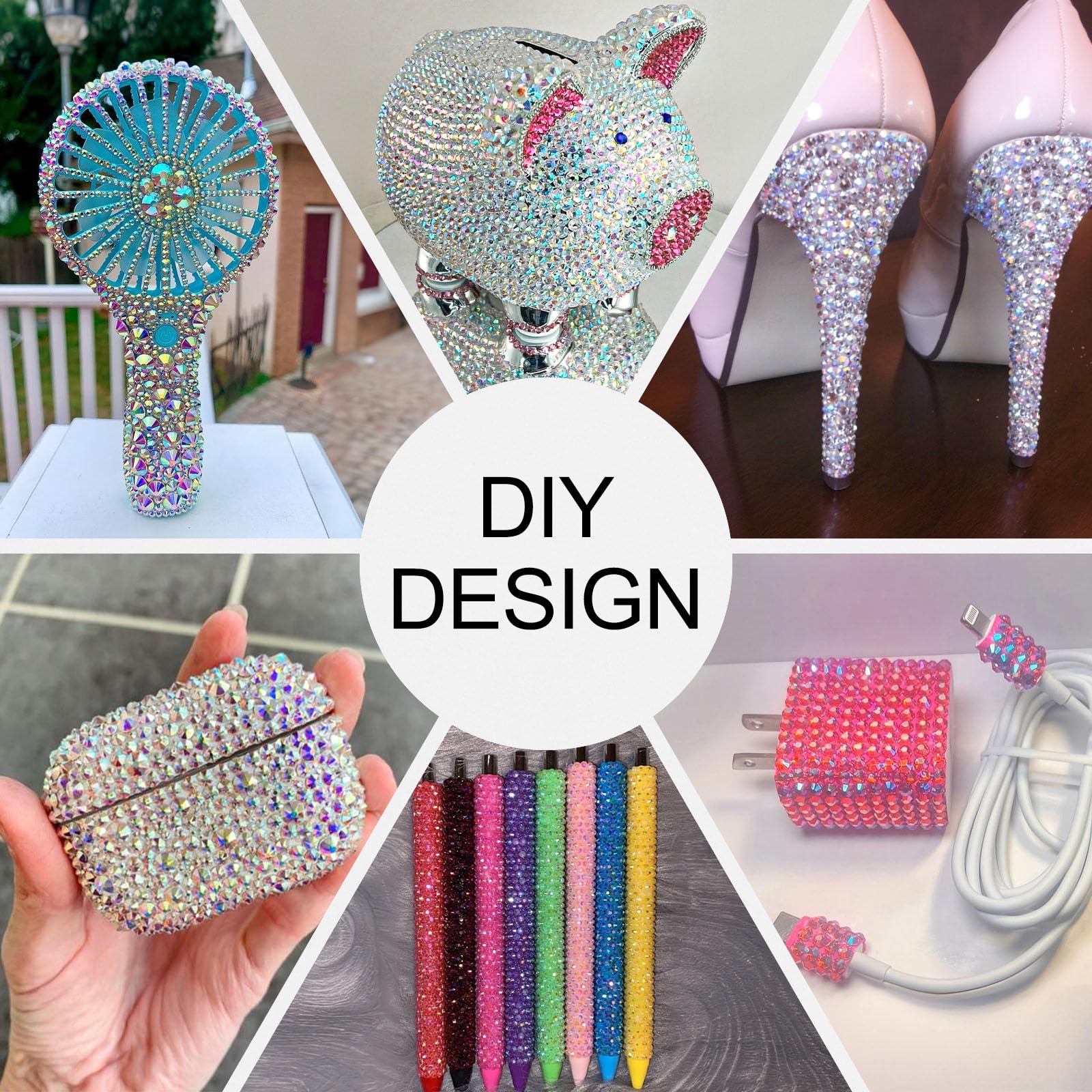 24 Colors Resin Jelly Rhinestones for Bedazzling Kit, 19200Pcs Multicolor 3mm Bedazzle Kits, Bedazzling Kit with Glue 3 PCS, Bedazzled Kits for Nail Art Crafting Book Makeup Clothing Shoes Diamond Art - 5