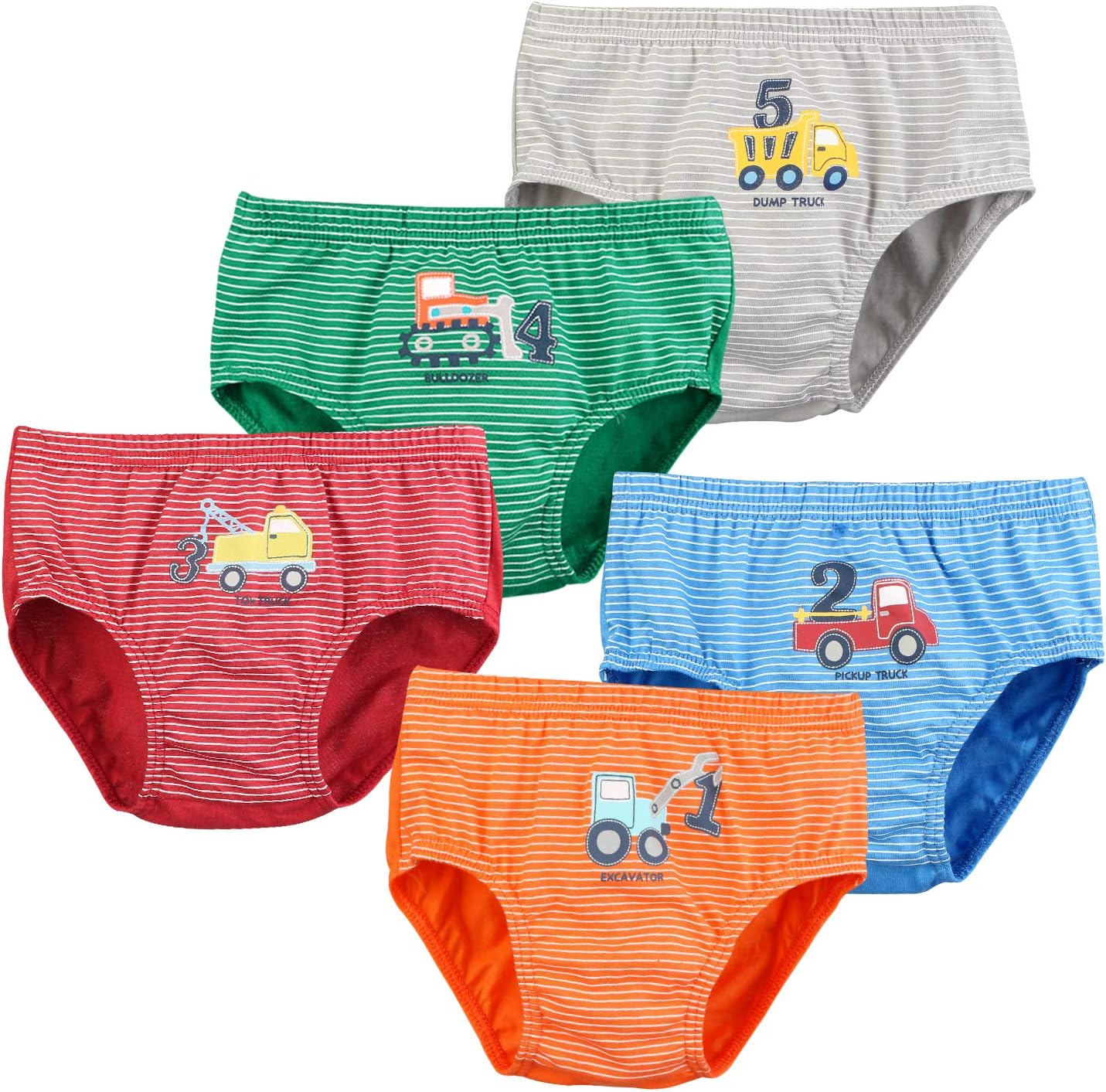 AuransoBoys Underwear Toddler Boxer Briefs Striped Car Truck Pattern Boy Shorts Underpant 2-12 Years