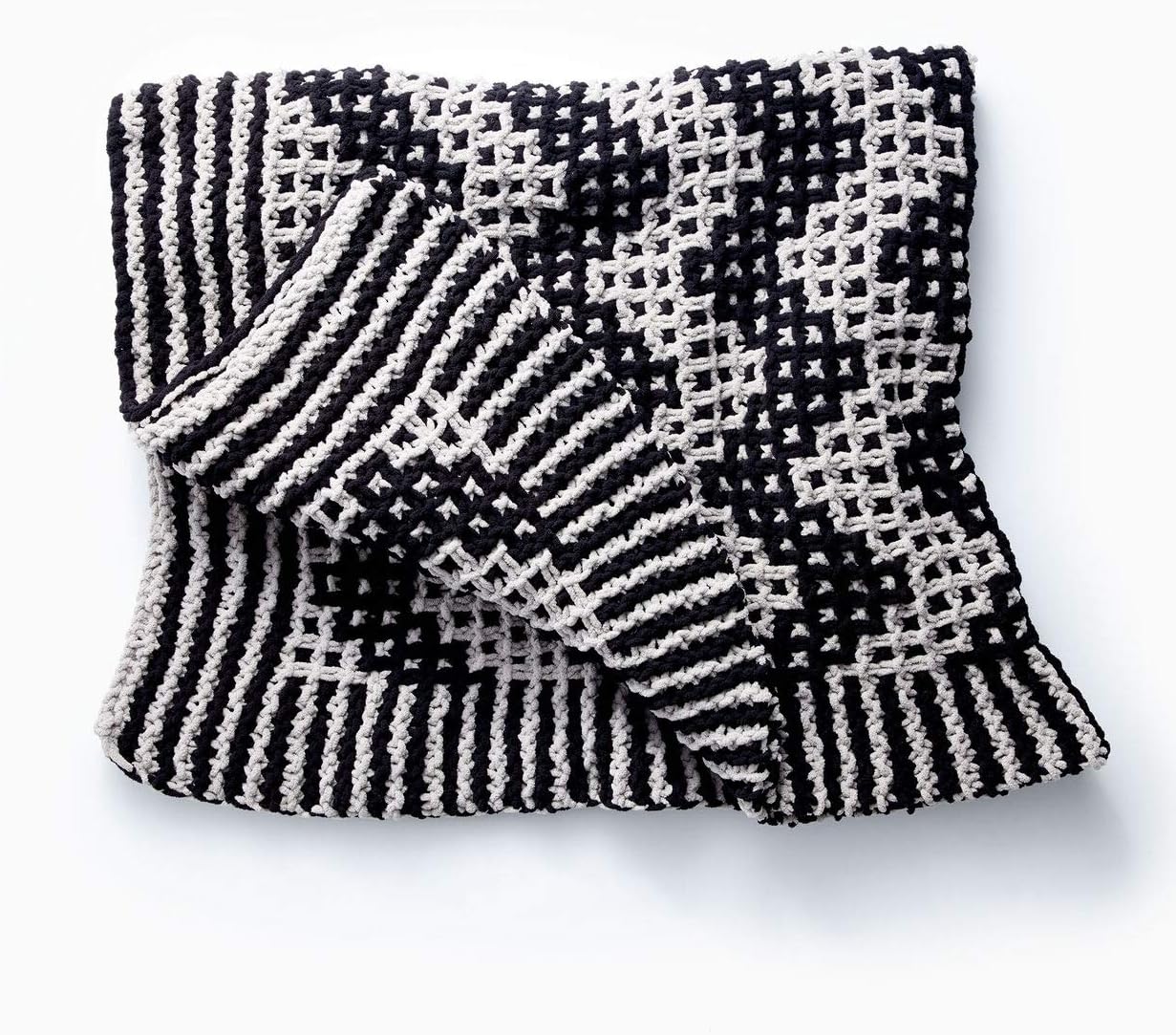 Bernat Blanket Yarn - Big Ball (10.5 oz) - 2 Pack with Pattern Cards in Color (Coal)