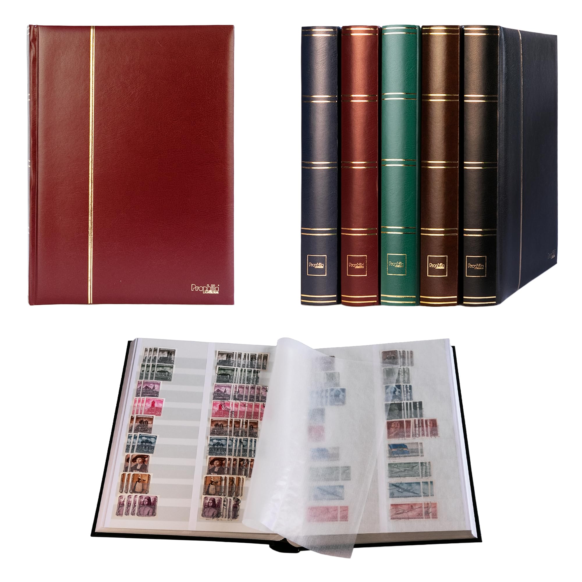Prophila clasificador 60 Paginas Blanco y Bandas DIVIDIDAS, Rojo Colore
