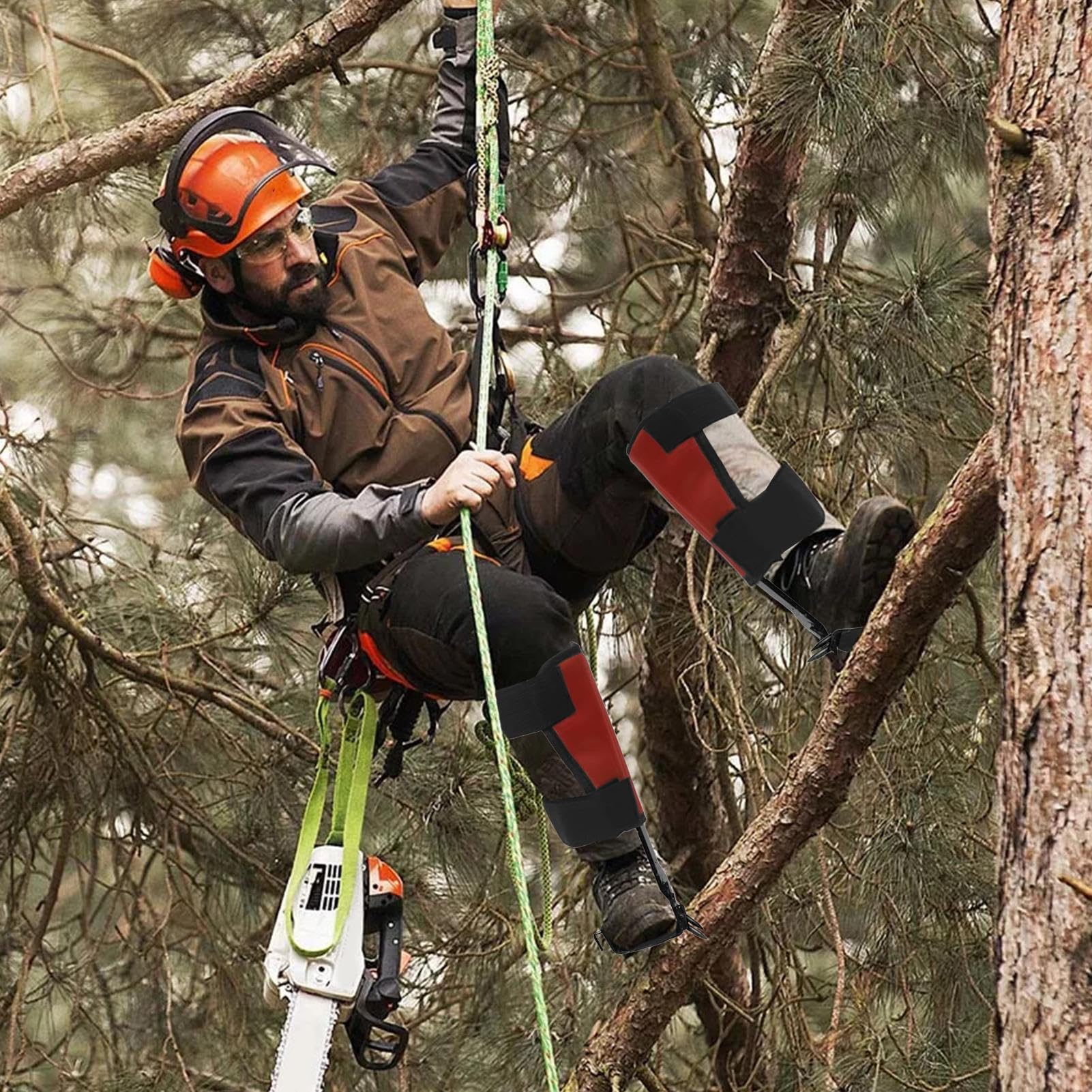Genérico Kit De Equipo para Trepar Árboles, Herramienta para Trepar Herramientas De Trabajo para Árboles, para Postes | Equipo De Escalada, Pedal Antideslizante, Fuerte Soporte De Carga