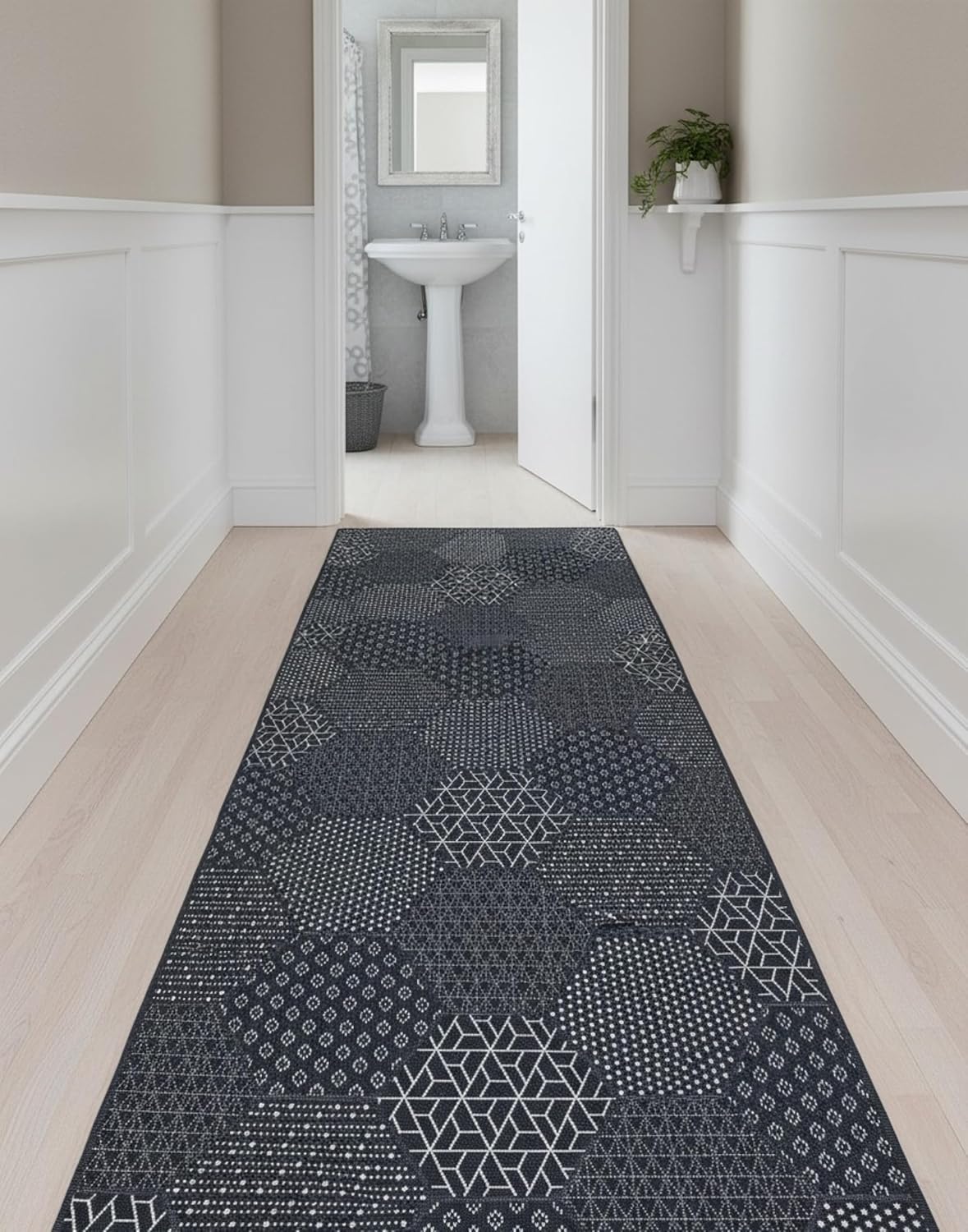 Couristan Anode Indoor Outdoor Rug – 2'2" x 7'10" Runner Current Geometric Flatweave, UV-Stabilized Polypropylene – Pet-Friendly Easy-Maintenance Design for Modern Homes