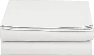 Luxury Flat Sheet on Amazon Elegant Comfort Wrinkle-Free 1500 Premier Hotel Quality 1-Piece Flat Sheet, King Size, White
