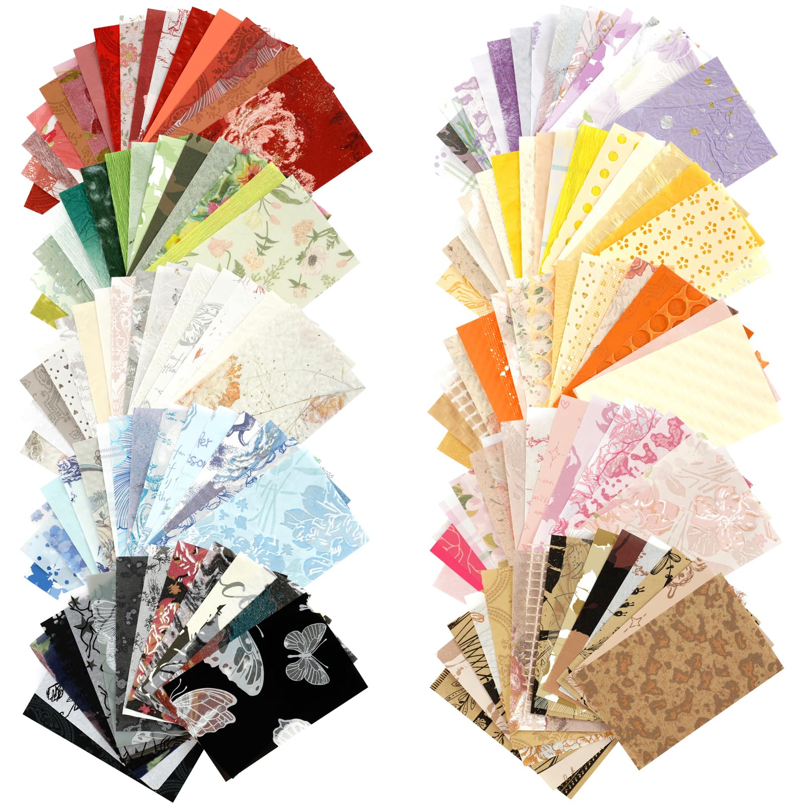 160 Sheets Floral Scrapbook Paper 10 Color Pattern Papers Journaling Supplies Scrapbooking Papers Decoupage Paper Sheets for DIY Bullet Journal Junk Supplies, 4.72 x 3.14 Inch