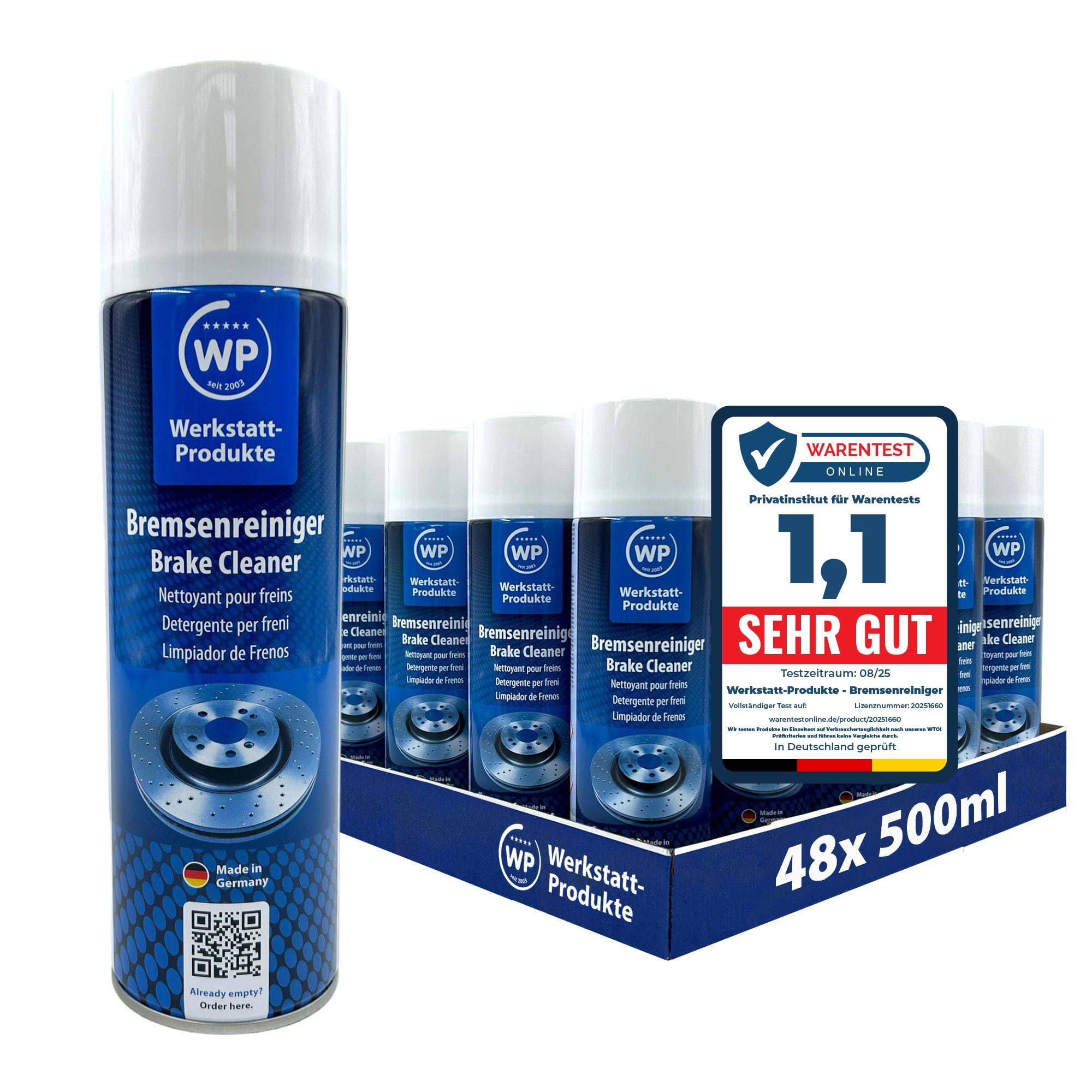 48x Bremsenreiniger 500ml WP original von Werkstatt-Produkte Sprüht 360° in jeder Lage