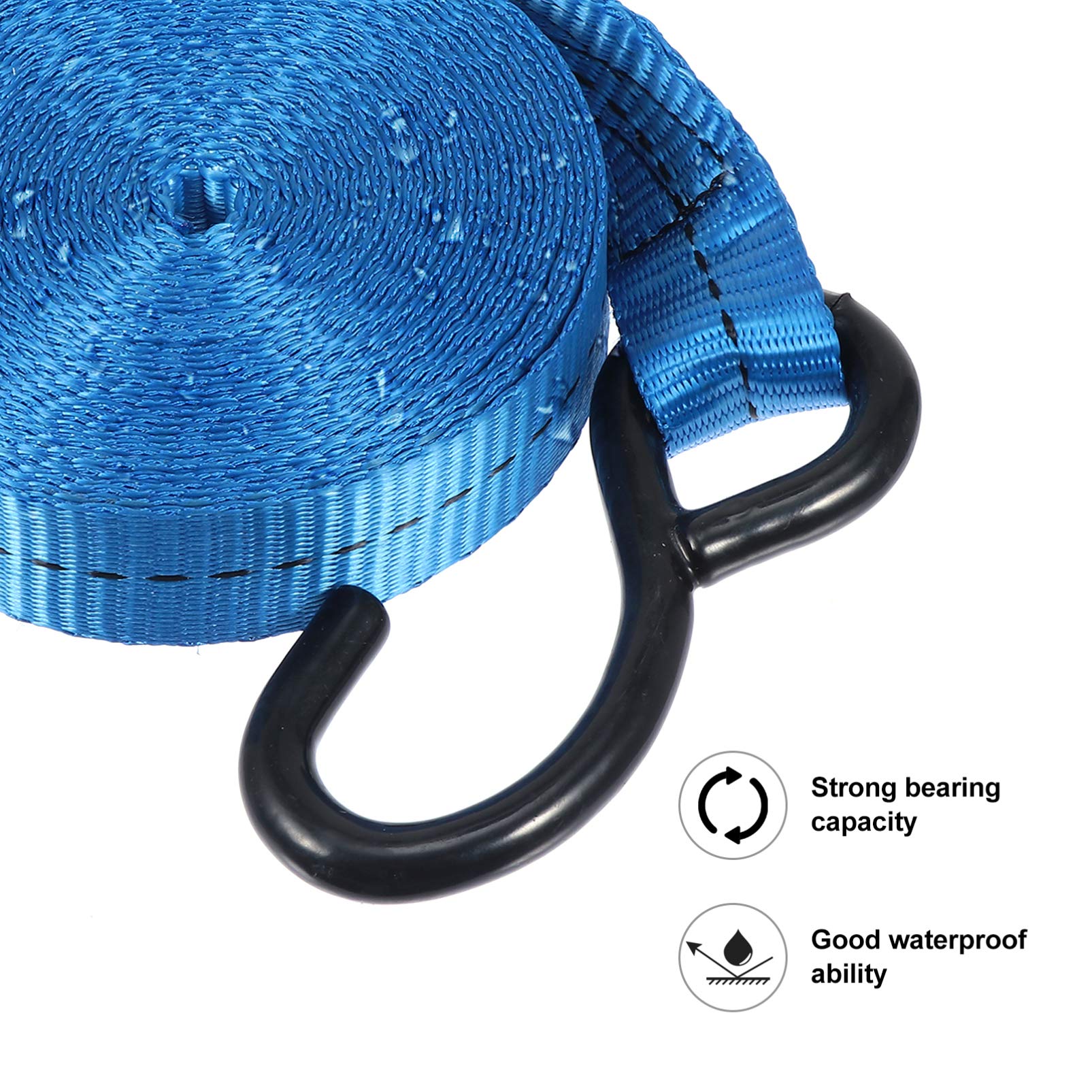 Ruote per Kayak Auto Blu Cinghie di Tensionamento per Auto per Impieghi Pesanti Cinghie a Cricchetto da 25 mm con Ganci a J Cinghie di Fissaggio del Carico Regolabili Cinghie in Poliestere 6M Ruote