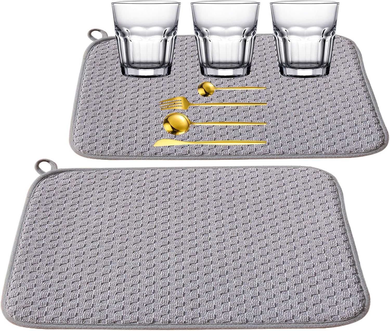 Dish Drying Mat, 2 Pack 20 * 15inch Dish Drying Mats for