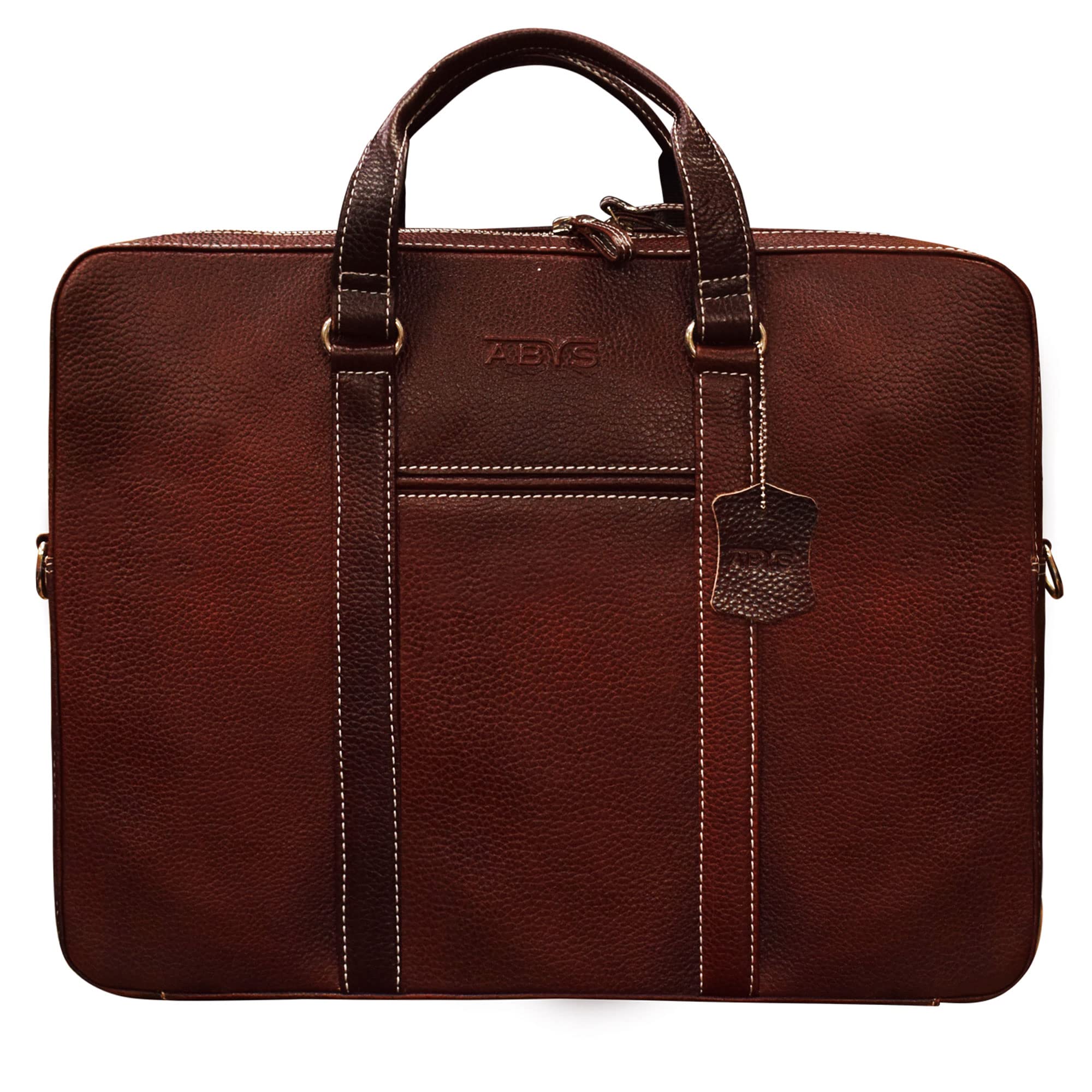 ABYS Genuine Leather 15.6 Inch Laptop Bag For Men(Dark Brown 1) (B096XVD41C) Amazon Price History, Amazon Price Tracker