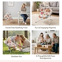 Vista 9 de Mecedora de bebé para bebé, asiento de mecedora de bebé, mecedoras eléctricas para bebés con música para bebés de 0 a 6 meses hasta 20 libras