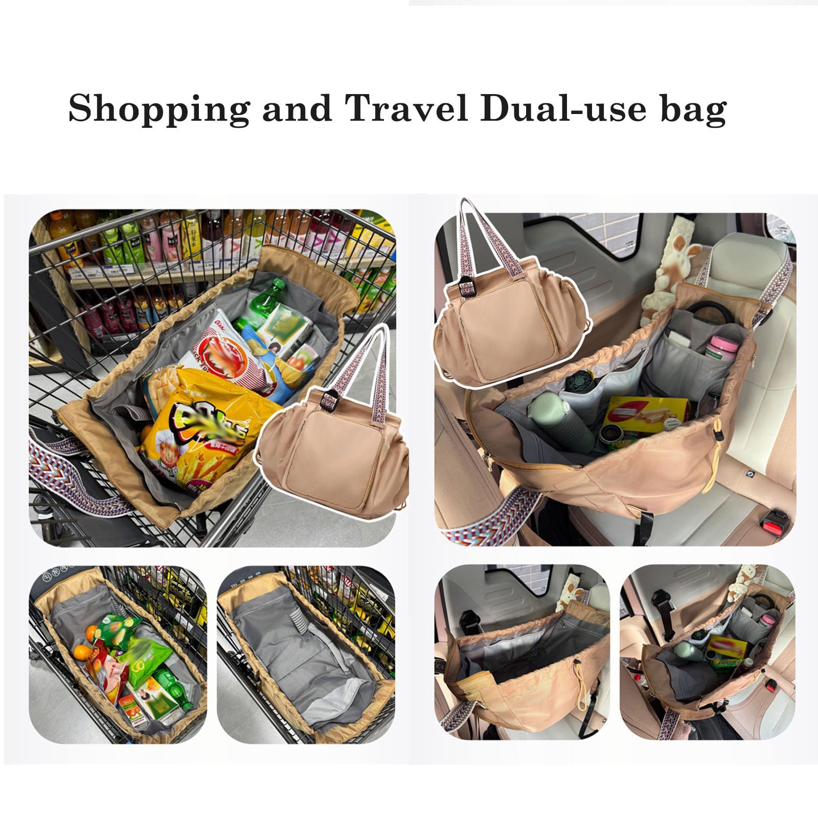 Transformable Cradle Bag Travel Storage Bag, Convertible Satchel Backpack, Supermarkt Einkaufstaschen und Autositz Cradle Bag (Schwarz,A)