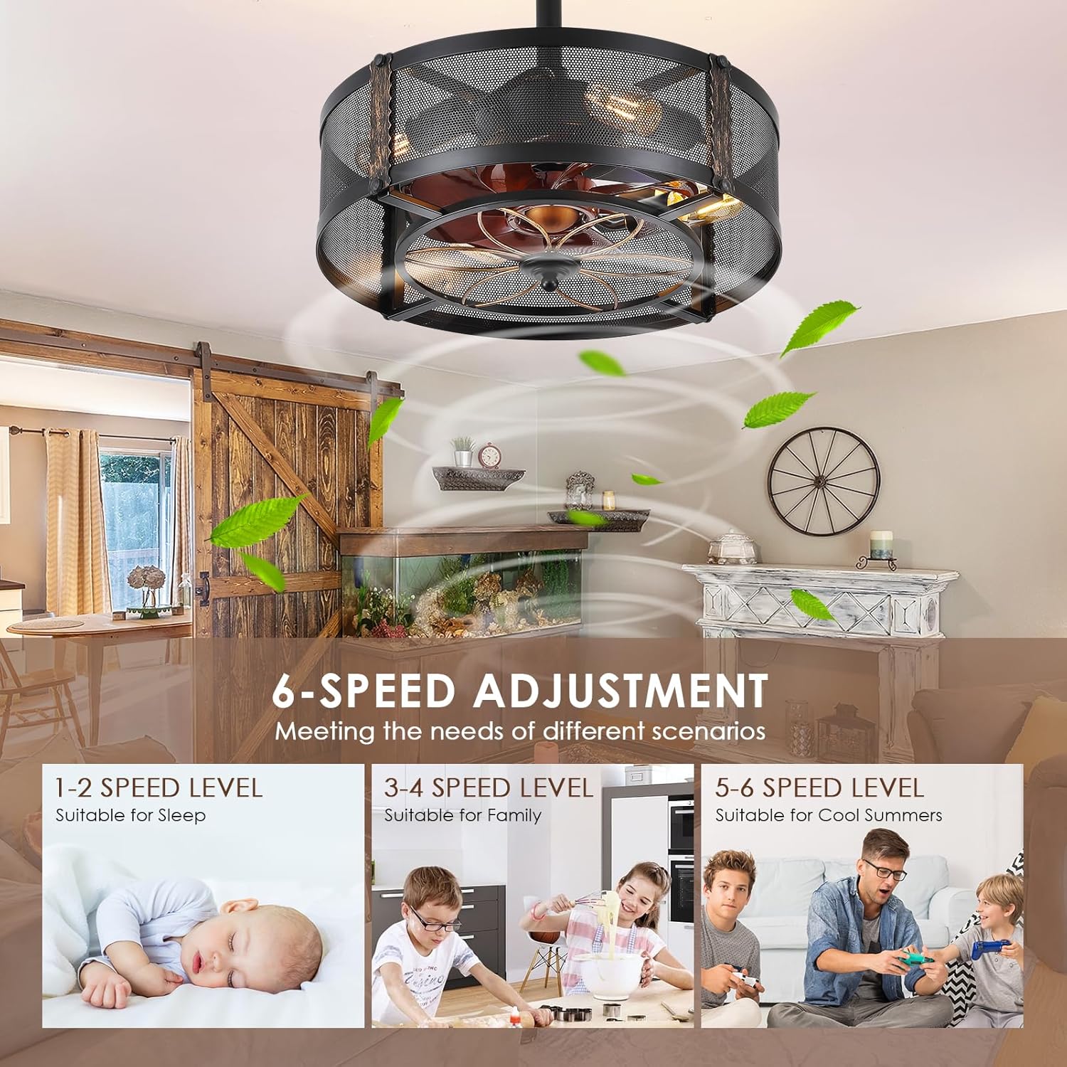 Asyko Ceiling Fan 6-Speed Adjustment