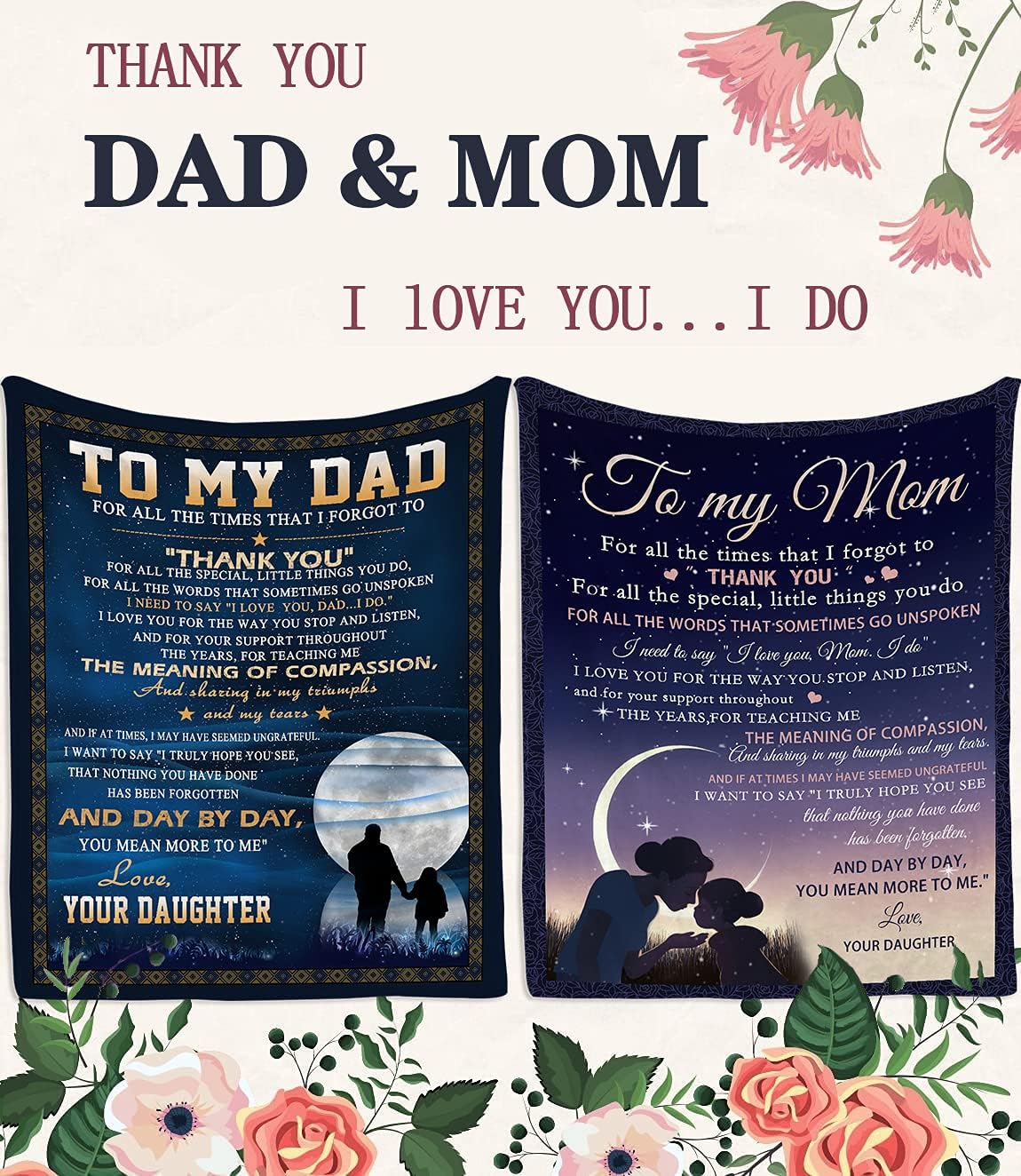 to My Mom Blanket from Daughter - Meaningful Gifts for Mom 60"x50", Fleece Throw Blankets Birthday Gifts for Women - Mom Gifts Ideas from Kids for Her Birthday, Mothers Day or Christmas - Image 7