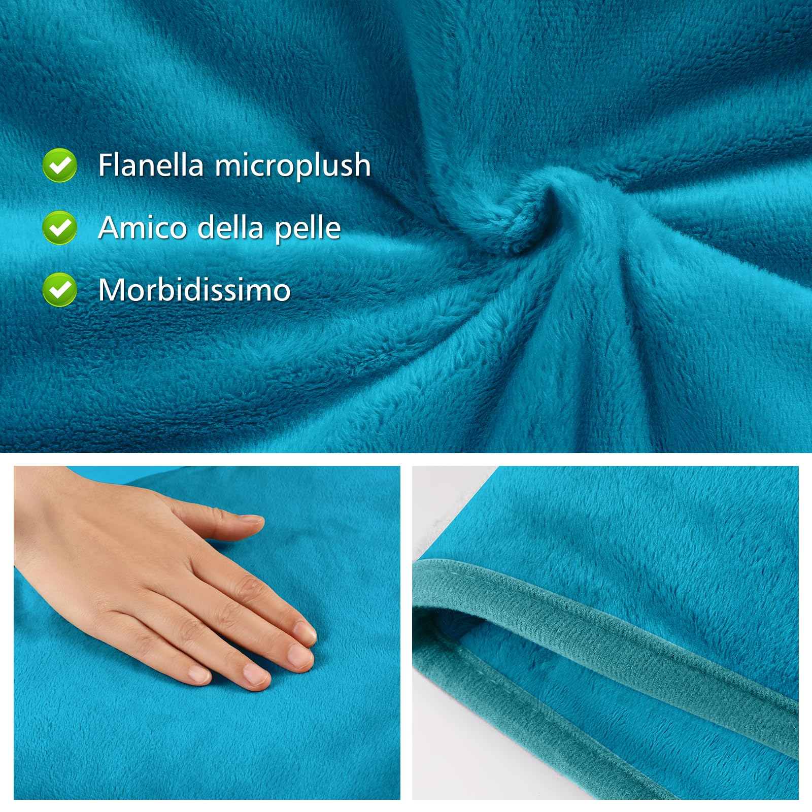 Termoforo Elettrico Cervicalee Spalle, Schiena,Cuscino Elettrico Riscaldante 61x94cm Con timer di 4 ore e 6 Livelli di Riscaldamento Spegnimento Automatico,Lavabile Termoforo Lombare Ricaricabile Blu
