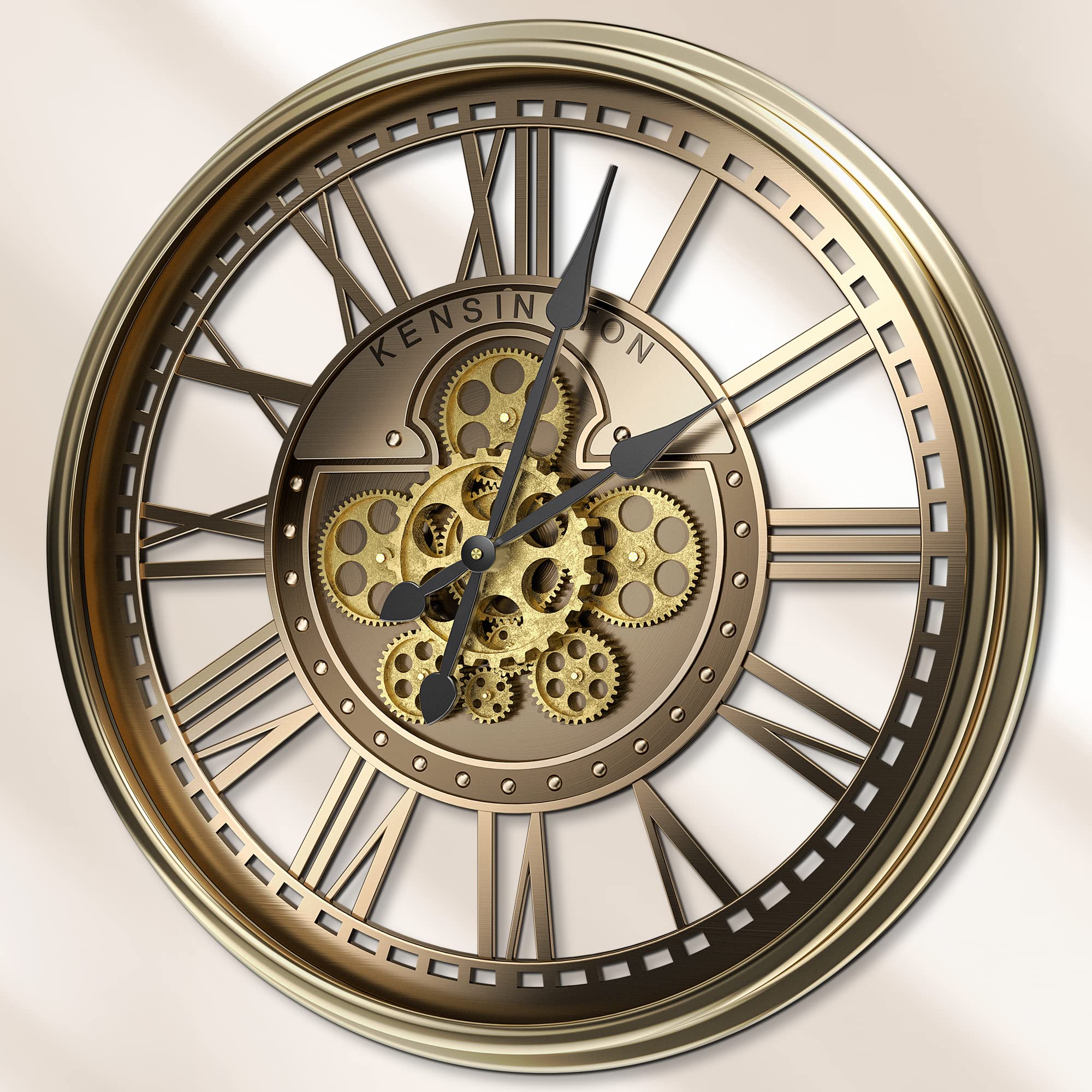 Amazon.co.jp: TOKTEKK 21インチ 大型 壁掛け時計 本物の動くギア付き