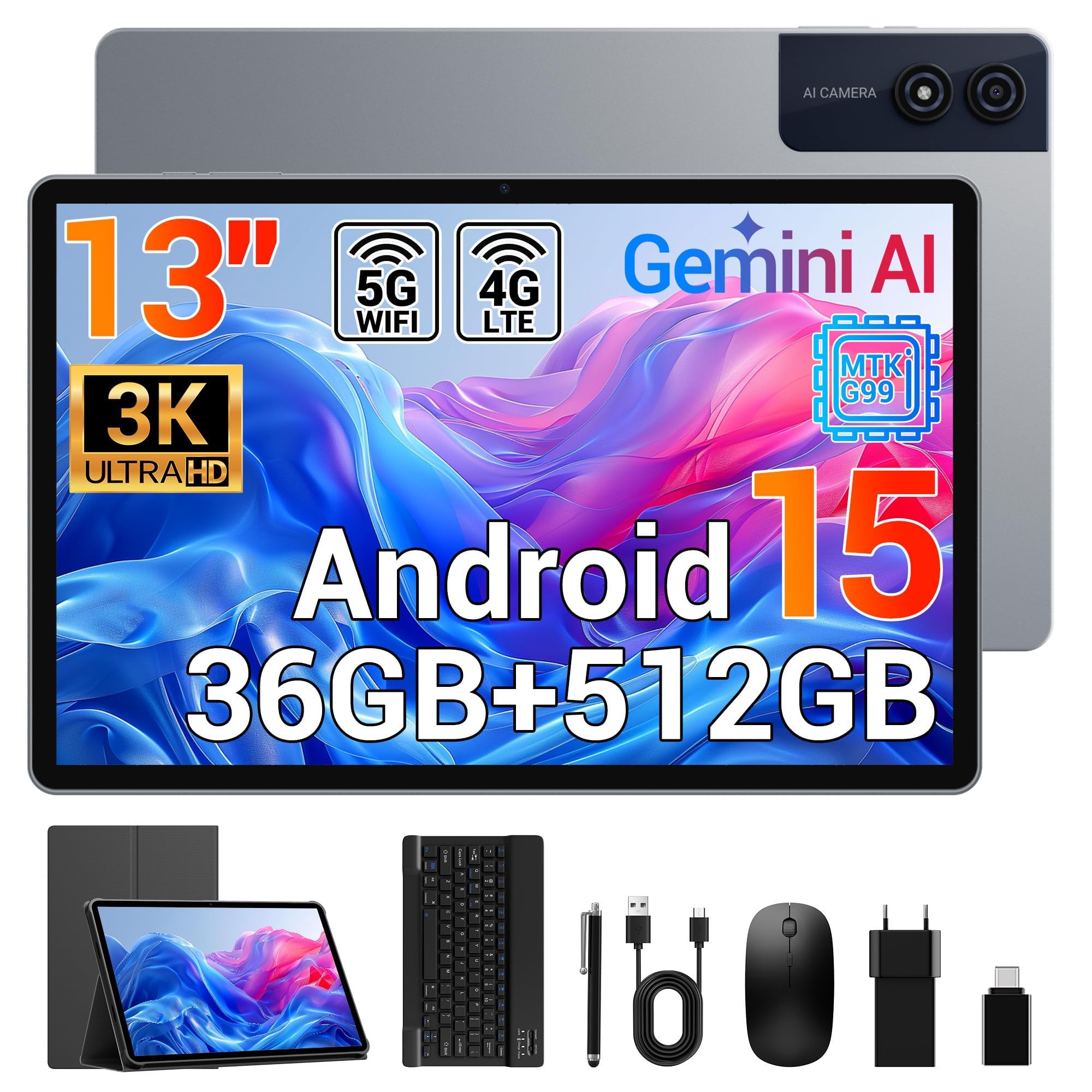schermo toccabile 13 pollici uhd 3k 36gb ram 512gb rom