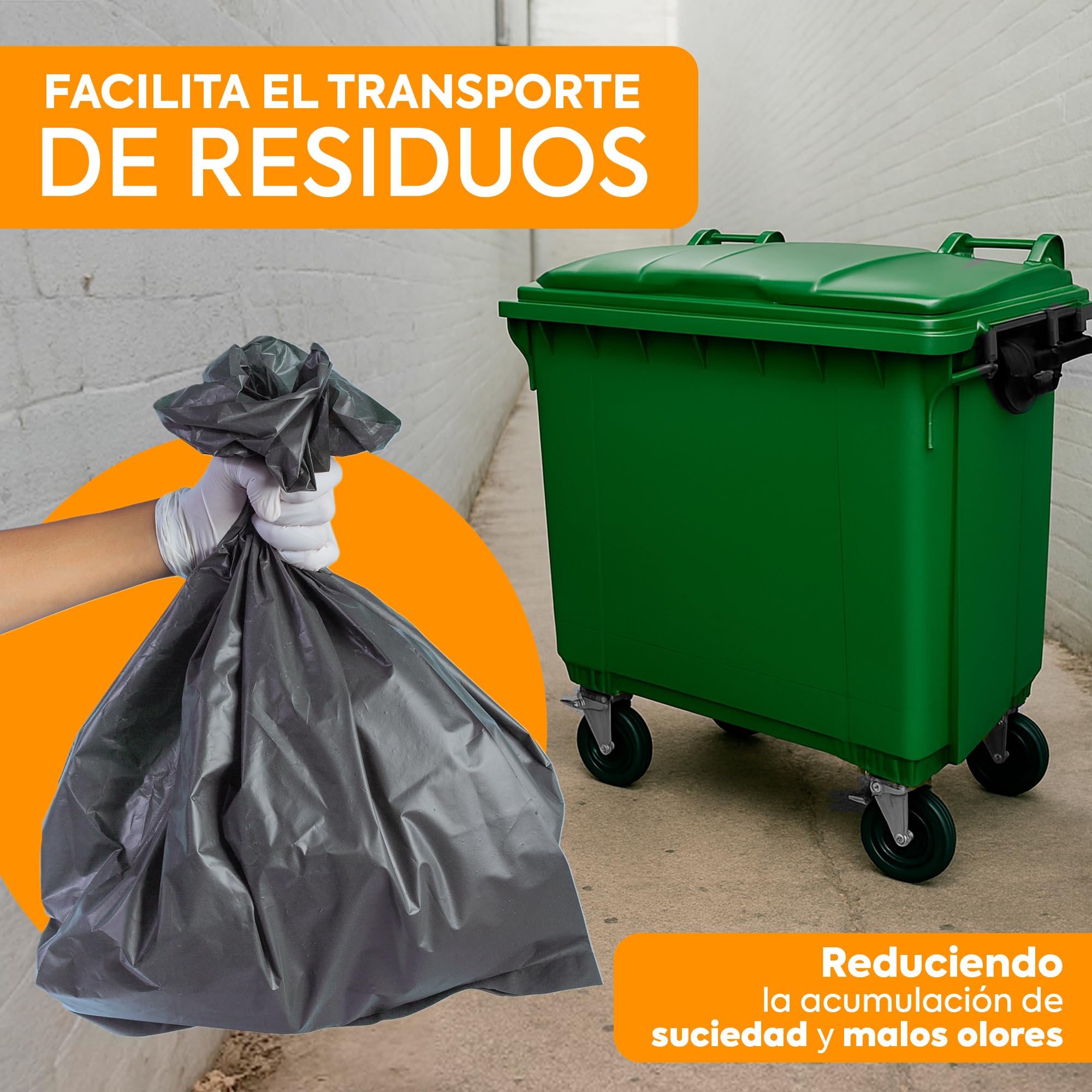 Contenedor Basura 1100 Litros Verde | Ruedas y Resistente