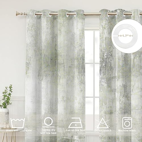Miniatura 268 de Cenefas de cocina modernas con patrón de cobre marrón dorado para ventanas, cenefas opacas abstractas de marcas de arañazos y cortinas opacas